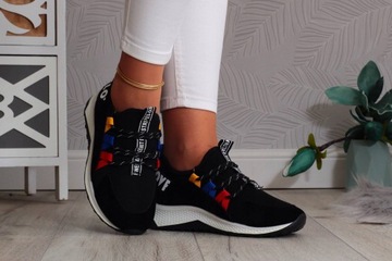 BUTY DAMSKIE CZARNE LEKKIE WYGODNE SNEAKERSY