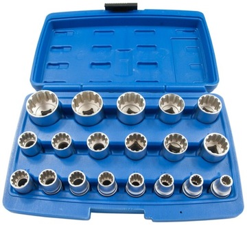 ZESTAW KLUCZY NASADEK 12-KĄT NASADKI SPLINE 8-32MM KLUCZE 1/2 19el