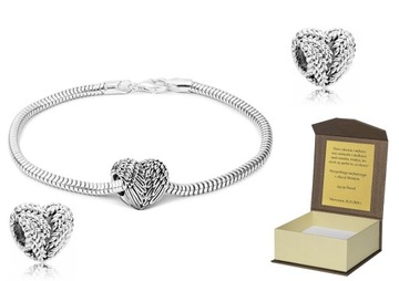 Bransoletka srebrna + CHARMS GRATIS 21 cm B145