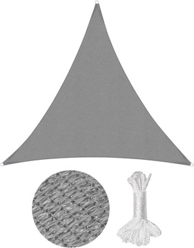Sekey Żagiel przeciwsłoneczny 3,6x3,6x3,6m jasnoszary HDPE