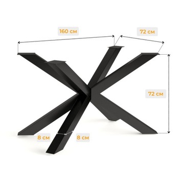 Металлическая ножка для стола SPIDER, размер: L LOFT 160 CM, устойчивая