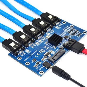 Sata3.0 1 To 5 Expansion Card 6gbps Port Mult