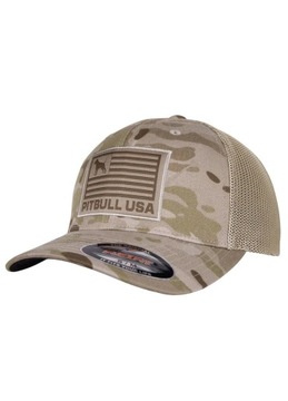 PIT BULL CZAPKA Z DASZKIEM PITBULL USA TRUCKER SAND S/M