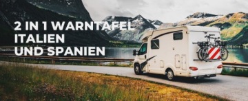 Предупреждающая табличка на багажник кемпера Италия Испания 50х50см