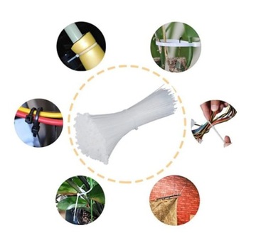 100x КАБЕЛЬНЫЕ СВЯЗКИ НАКОНЕЧНИКИ НА МОЛНИИ ПРОЧНЫЕ КАБЕЛЬНЫЕ СВЯЗКИ 3,6x150