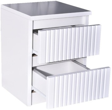 SZAFKA NOCNA BIAŁA MATOWA RYFLOWANA TOR z 2 SZUFLADAMI DO SYPIALNI POKOJU