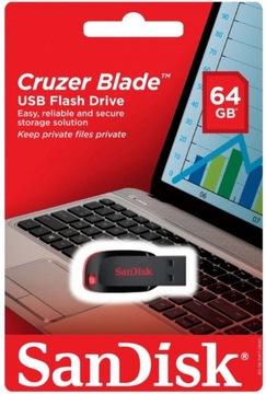 Флеш-накопитель SanDisk Cruzer Blade USB 2.0, 64 ГБ