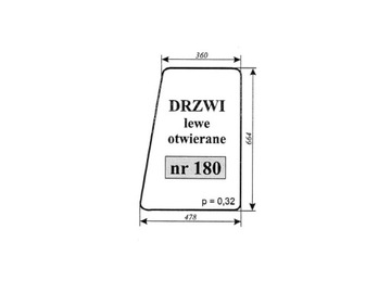 SZYBA DRZWI LEWE OTWIERANE C-330 OSINY 180,