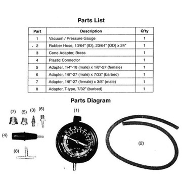 Zestaw do testowania kompresji Akcesoria Manometr w cylindrze Zastępuje