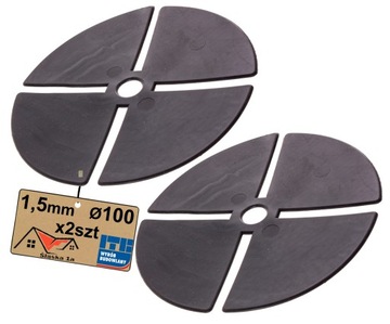 PODKŁADKI GUMOWE WYGŁUSZAJĄCE WYRÓWNUJĄCE DO WSPORNIKÓW 1,5MM Ø100MM 2SZT