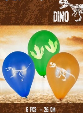 SUPER 1 Balony Dinozaury T-Rex lateksowe 50605 6szt.Jurassic Park Jurassic
