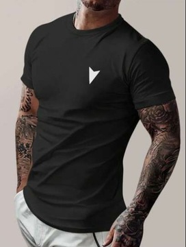 T-SHIRT CZARNY MĘSKI SHEIN