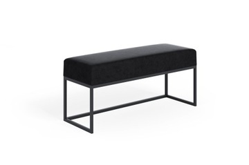 Ławka pufa tapicerowana loft PT metalowy stelaż CZARNY 80cm