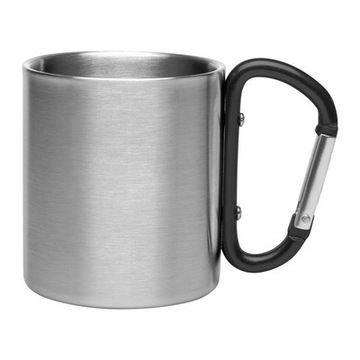 metalowy Kubek turystyczny z karabińczykiem 200ml podróżny pod namiot biwak