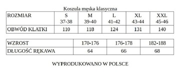 Koszula męska gładka biała długi rękaw 2XL 45-46