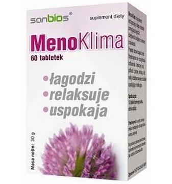 Sanbios Meno Klima Czerwona koniczyna Melisa Zielona Herbata 60 tabletek