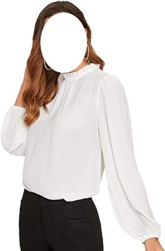 Koszula damska elegancka długi rękaw biała rozmiar L