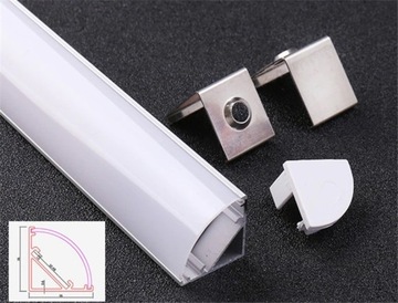 Светодиодная лента для мебели алюминиевая угловая 100см 12В