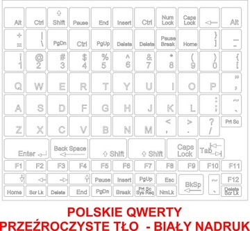 PRZEŹROCZYSTE Polskie naklejki na klawiaturę