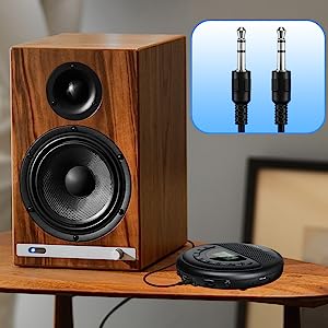 Автомобильный CD-плеер, черные портативные колонки AUX, USB, перезаряжаемые