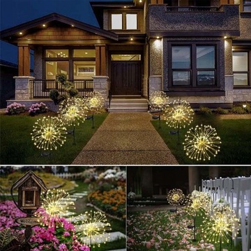 2x СОЛНЕЧНАЯ ЛАМПА ДЛЯ САДОВОГО УКРАШЕНИЯ ОДУВШИНКИ 150 LED