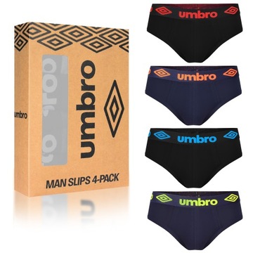 Umbro Slipy Majtki Męskie Bawełniane 4 sztuki Rozmiar L