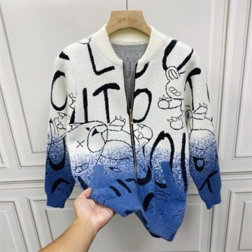 High Quality Mink Fleece Sweater Cardigan Men's Ko