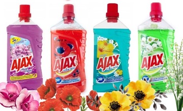 ZESTAW Płyn uniwersalny AJAX 1L mix zapachów