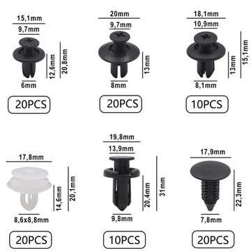 НАБОР АВТОМОБИЛЬНЫХ ЗАЖИМОВ ДЛЯ ОБИВКИ 100 шт.