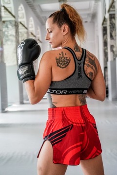 ТРЕНИРОВОЧНЫЕ ШОРТЫ BELTOR MUAY THAI 01 РАЗМЕР L КРАСНЫЕ СПОРТИВНЫЕ