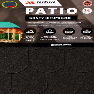 Битумная черепица MATIZOL PATIO ГРАФИТ 3,85 м2 ДЛЯ КРОВЛИ