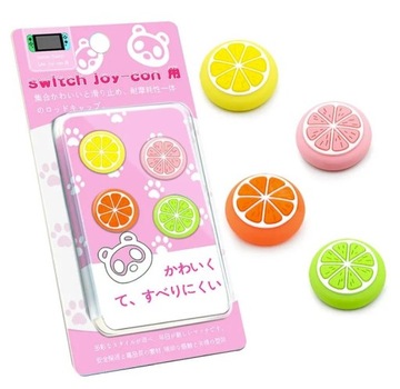 4x GUMKI NAKŁADKI SILIKONOWE DO SWITCH LITE SWITCH OLED Cytrusy