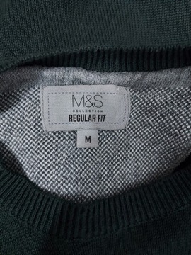 M&S zielony sweter 100% bawełna M