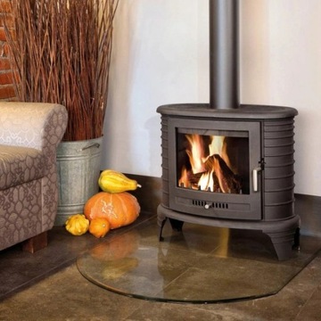 Закаленное стекло под печь-камин, 80х70 см, черное