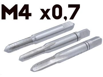 GWINTOWNIK RĘCZNY M4 x0,7mm HSS ZESTAW 3szt