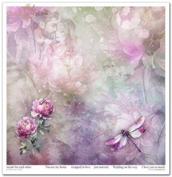 Скрапбукинг PAPER SET 30x30 Summer Love Story цветы бабочки