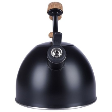 ЧЕРНЫЙ стальной чайник со свистком для закипания воды, кухонный на плите