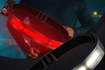 LATARKA CZOŁOWA DIODA LED SOS WODOODPORNA Z CZUJKĄ