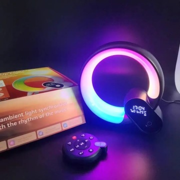 Ночник с Bluetooth-динамиком, управляемый со смартфона, часы, температура 6 в 1