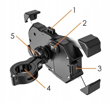 Держатель для телефона на мотоцикле с разъемом USB-C и зарядным устройством для индукционного кабеля