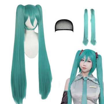 PERUKA HATSUNE MIKU COSPLAY ANIME VOCALOID DAMSKIE Z HAIRNETEM