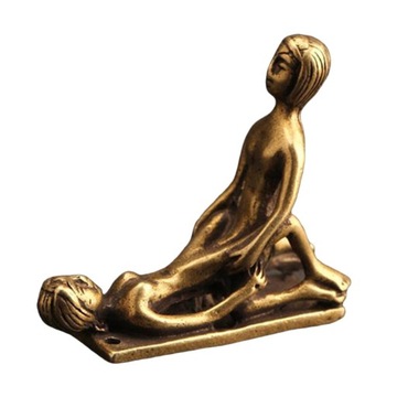 Figurka z litego mosiądzu Mini statua Brązowa figurka Ozdoba Zabawny stylB