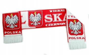 Szalik kibica Polska szal dwustronny dziany kibicowski Reprezentacji Polski