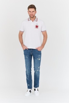 AERONAUTICA MILITARE Biała koszulka Polo M.C. XXL