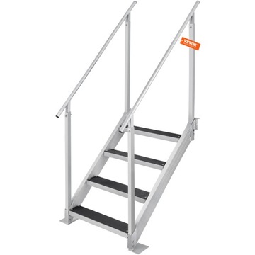 VEVOR Drabinka Do Basenu 4 Kroki 800x1850x1750MM Nośność 250KG Srebro