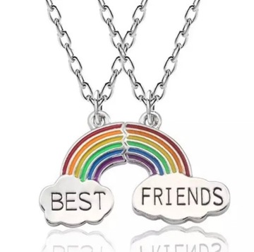 ŁAŃCUSZKI ZESTAW 2szt BFF TĘCZA DLA PRZYJACIÓŁEK