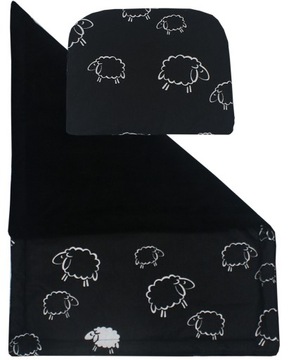 КОМПЛЕКТ ДЛЯ ГОНДОЛИ - ОДЕЯЛО + ПОДУШКА + ВСТАВКА + ОВЕЧНЫЙ МАТРАС/ЧЕРНЫЙ