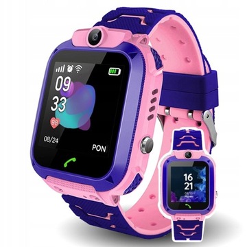 Smartwatch dla dzieci S7-NIEBIESKI Różowy GSM Lokalizacja Z074