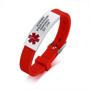 Медицинский браслет с гравировкой Болезнь АЛЬЦГЕЙМЕРА Цвета