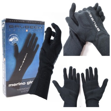 Brubeck rękawiczki merino czarny XXL